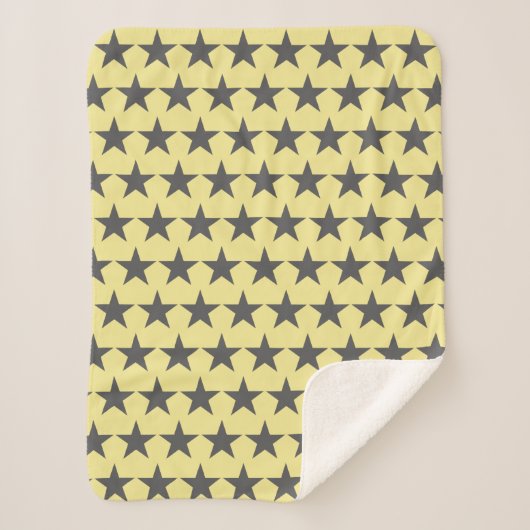 Sherpa Couverture Funky Grey Star Stars Pattern Power (Devant)