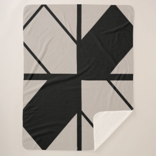 Sherpa Couverture géométrique noire et grise