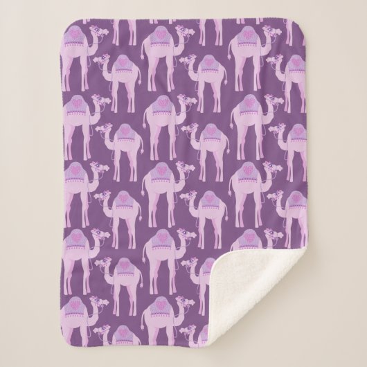 Sherpa Couverture graphique violet à motif animal de cham (Devant)