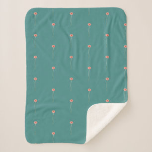 Sherpa Couverture jetée de fleur de gerbera rouge pâle