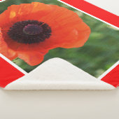 Sherpa Couverture jetée stylisée fleur de pavot rouge fun (3/4)