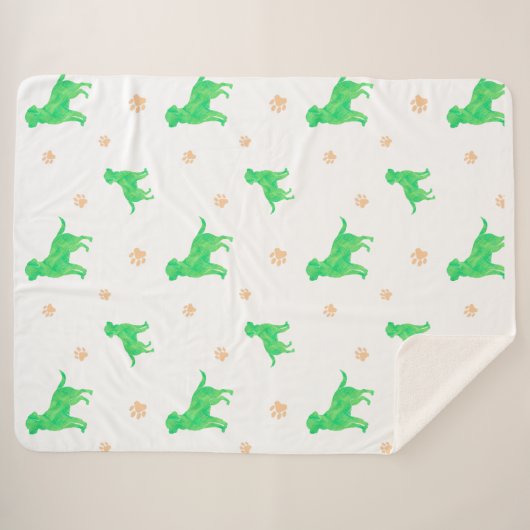 Sherpa Couverture Labrador - Cadeau vert Pastel minimum (Devant (Horizontal))