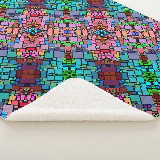 Sherpa Couverture Mosaïque Géométrique Colorée (3/4)