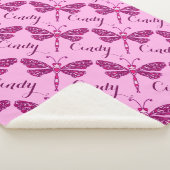 Sherpa Couverture motif de libellule de nom rose personna (3/4)
