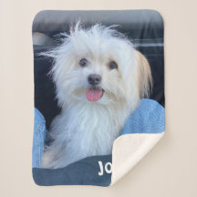 Couverture personnalisée avec photo de chien et no