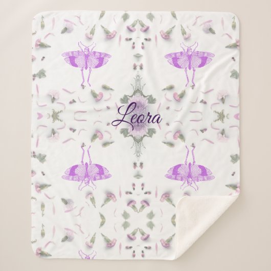 Sherpa Couverture personnalisée papillon avec nom (Devant)