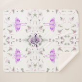 Sherpa Couverture personnalisée papillon avec nom (Devant (Horizontal))