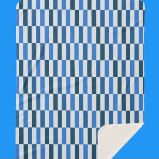 Sherpa Couverture Polaire à Rayures Blue Line Flow