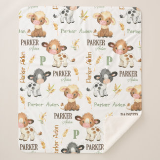 Sherpa Couverture pour bébé de vache personnalisée | Sher