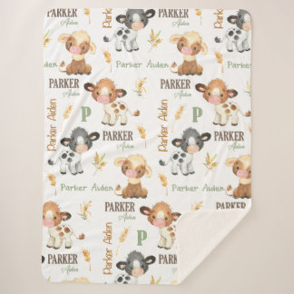 Sherpa Couverture pour bébé de vache personnalisée | Sher