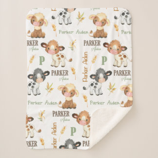 Sherpa Couverture pour bébé de vache personnalisée | Sher