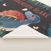 Sherpa Couverture pour garçons avec dinosaure et feuilles (3/4)