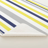 Sherpa Couverture rayures funky jaune gris bleu (3/4)