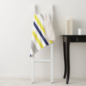 Sherpa Couverture rayures funky jaune gris bleu (En situation)