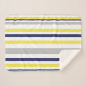 Sherpa Couverture rayures funky jaune gris bleu (Devant (Horizontal))