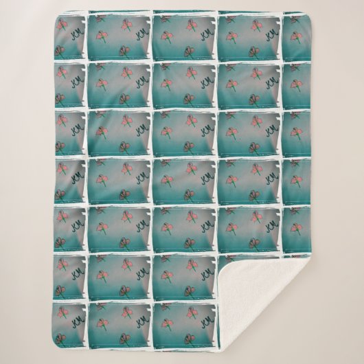 Sherpa Couverture rose de flottille aqua (Devant)