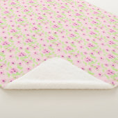 Sherpa Couverture Rose Fleurie Avec Vert Clair (3/4)