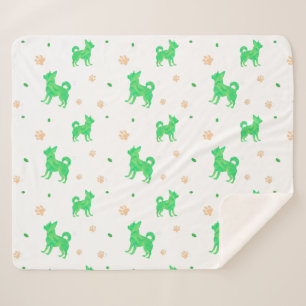 Sherpa Couverture silhouette de chihuahua vert pastel min