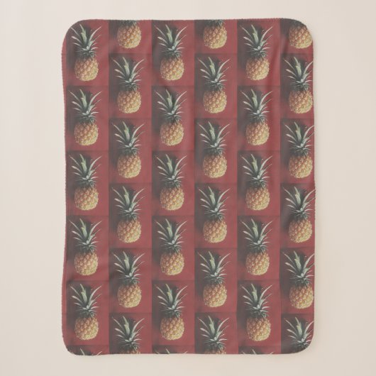 Sherpa Couverture Yummy Funky Ananas Rouge Pâle (Devant)