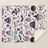 Sherpa Cute couverture de motif du crâne halloween (Devant (Horizontal))
