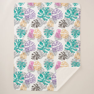 Sherpa déco couverture feuille