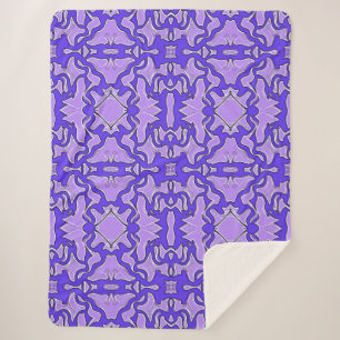 Sherpa-deken Een elegante blauwe paarse patroon Sherpa Deken