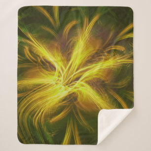 Sherpa Deken Fractal Bloem Geel Palet