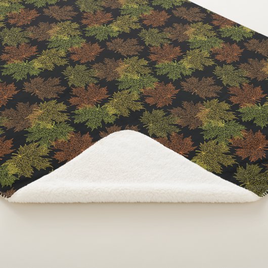 Sherpa deken-grote grootte-herfst bladeren sherpa deken (3/4)