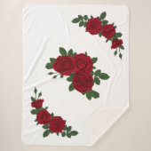 Sherpa Élégante couverture Florale Rose Rouge (Devant)