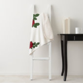 Sherpa Élégante couverture Florale Rose Rouge (En situation)