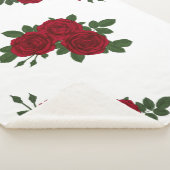 Sherpa Élégante couverture Florale Rose Rouge (3/4)