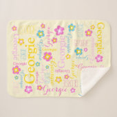 Sherpa Filles bleu rose jaune nom Georgie couverture de f (Devant (Horizontal))