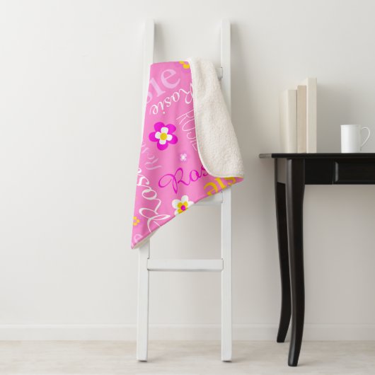 Sherpa Filles jaune rose nom florale couverture graphique (En situation)