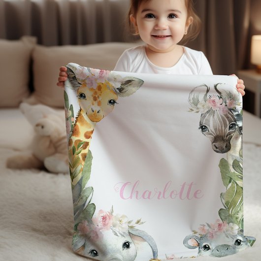 Sherpa Fillette Safari bébé couverture bébé