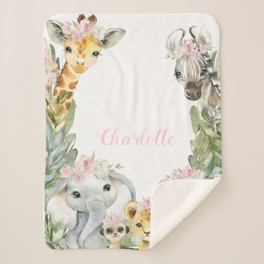 Sherpa Fillette Safari bébé couverture bébé (Devant)