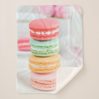 sherpa fleece blanket macarons deken