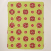 Sherpa Fleurs de couverture sur vert (Devant)
