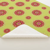 Sherpa Fleurs de couverture sur vert (3/4)