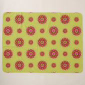 Sherpa Fleurs de couverture sur vert (Devant (Horizontal))