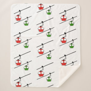 Sherpa Gondolas rouges et verts sur couverture blanche