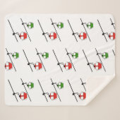 Sherpa Gondolas rouges et verts sur couverture blanche (Devant (Horizontal))