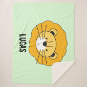 Sherpa Green Personnalisé mignon lion couverture bébé (Devant)