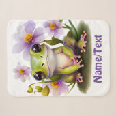 Sherpa Grenouille mignonne en Fleurs, couverture bébé (Devant (Horizontal))