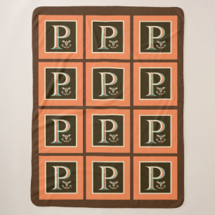Sherpa LETTRE PÂTEAU celtique "P" Grosse couverture en po