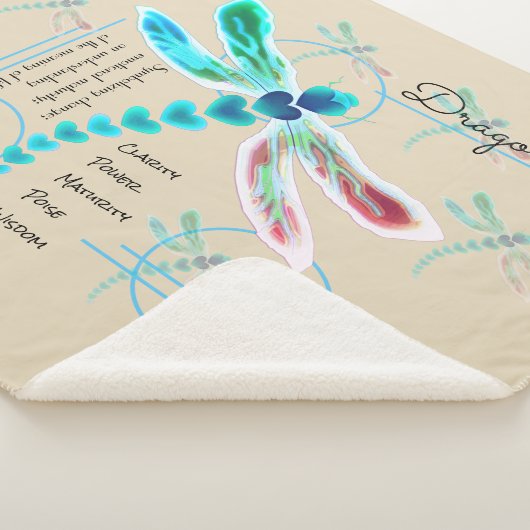 Sherpa libellule | Turquoise et kaki moyenne couverture S (3/4)