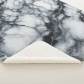Sherpa Luxueuse couverture en plastique noir & Marbre bla (3/4)