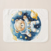 Sherpa Mignonne couverture en molleton d'astronaute ours  (Devant (Horizontal))
