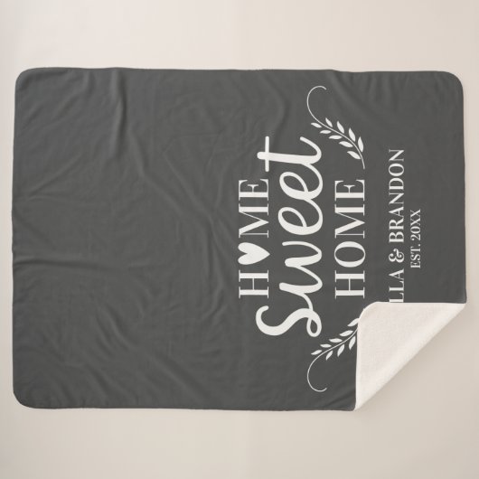 Sherpa Monogramme gris moderne Nom Couverture (Devant (Horizontal))