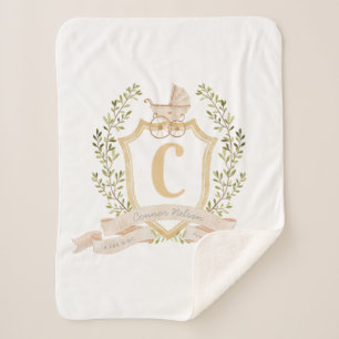Sherpa Porte bébé Monogramme "C" Pépinière Couverture béb