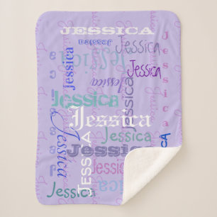 Sherpa pourpre fait sur commande de couverture de nom